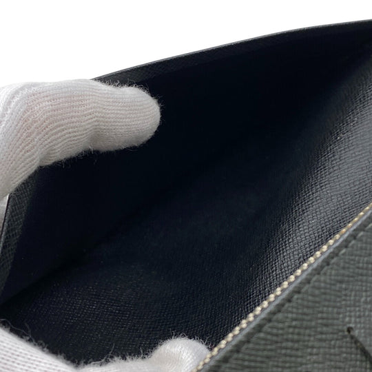 LOUIS VUITTON Long Wallet Purse N62665 leather black Damier Braza Portefeuille(Unisex) Used Authentic