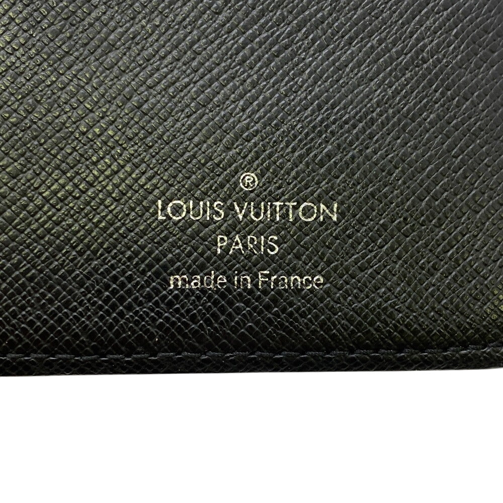LOUIS VUITTON Long Wallet Purse N62665 leather black Damier Braza Portefeuille(Unisex) Used Authentic