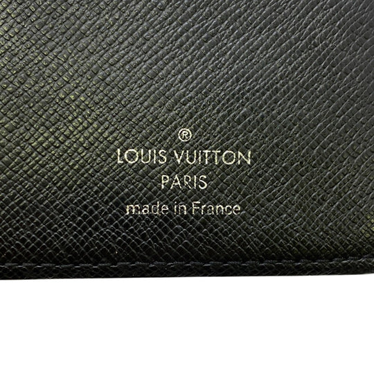 LOUIS VUITTON Long Wallet Purse N62665 leather black Damier Braza Portefeuille(Unisex) Used Authentic