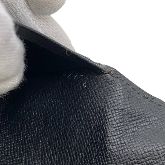 LOUIS VUITTON Long Wallet Purse N62665 leather black Damier Braza Portefeuille(Unisex) Used Authentic