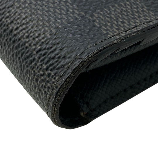 LOUIS VUITTON Long Wallet Purse N62665 leather black Damier Braza Portefeuille(Unisex) Used Authentic