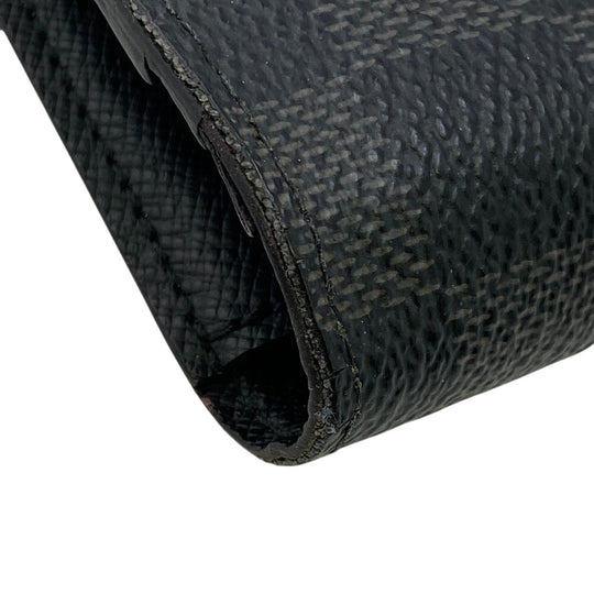 LOUIS VUITTON Long Wallet Purse N62665 leather black Damier Braza Portefeuille(Unisex) Used Authentic