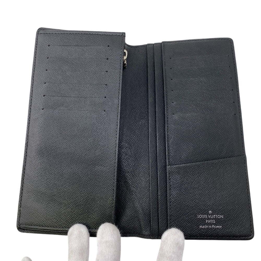 LOUIS VUITTON Long Wallet Purse N62665 leather black Damier Braza Portefeuille(Unisex) Used Authentic