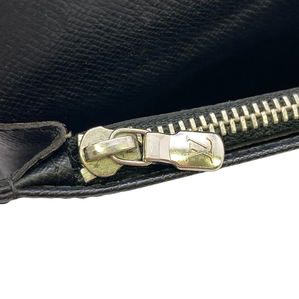 LOUIS VUITTON Long Wallet Purse N62665 leather black Damier Braza Portefeuille(Unisex) Used Authentic