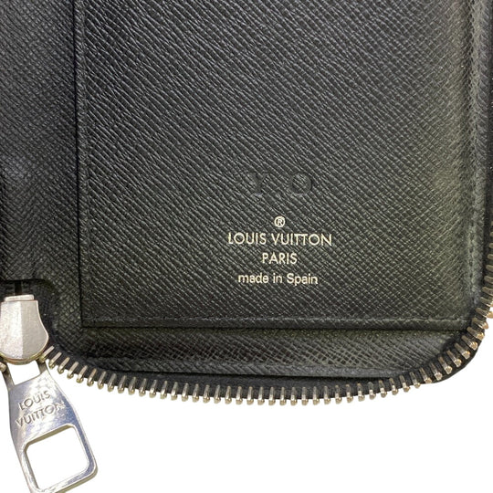 LOUIS VUITTON Long Wallet Purse N63095 leather black Damier Grafitte Zippy Wallet Vertical(Unisex) Used Authentic