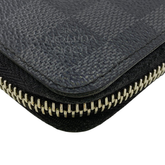 LOUIS VUITTON Long Wallet Purse N63095 leather black Damier Grafitte Zippy Wallet Vertical(Unisex) Used Authentic