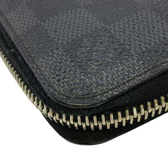 LOUIS VUITTON Long Wallet Purse N63095 leather black Damier Grafitte Zippy Wallet Vertical(Unisex) Used Authentic