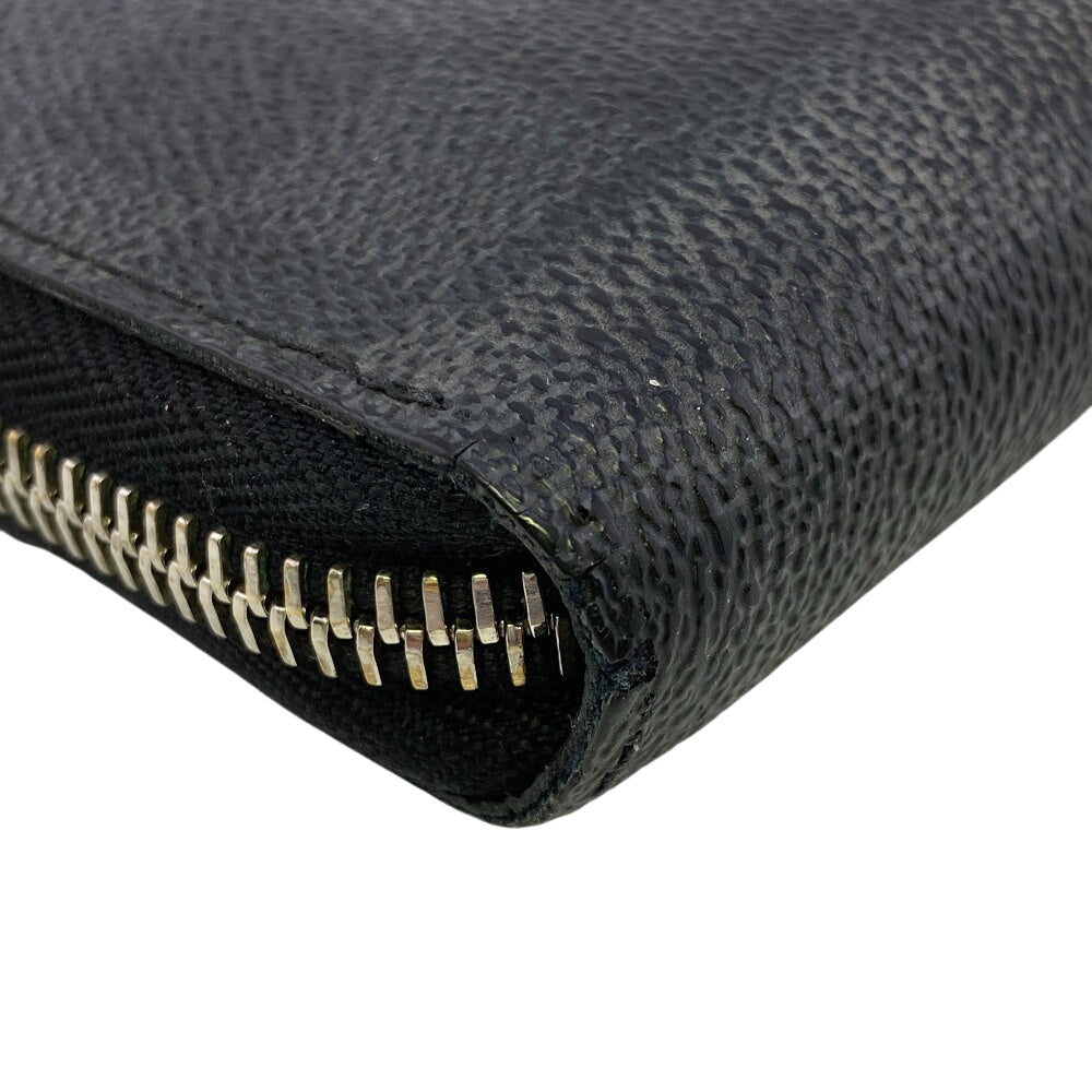 LOUIS VUITTON Long Wallet Purse N63095 leather black Damier Grafitte Zippy Wallet Vertical(Unisex) Used Authentic
