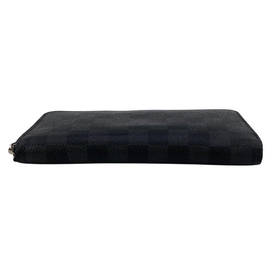 LOUIS VUITTON Long Wallet Purse N63095 leather black Damier Grafitte Zippy Wallet Vertical(Unisex) Used Authentic