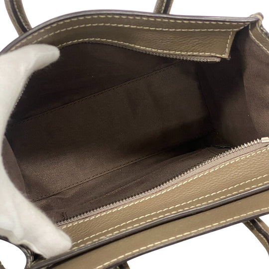 CELINE Handbag leather Gurege 2WAY Luggage nano shopper Women Used Authentic