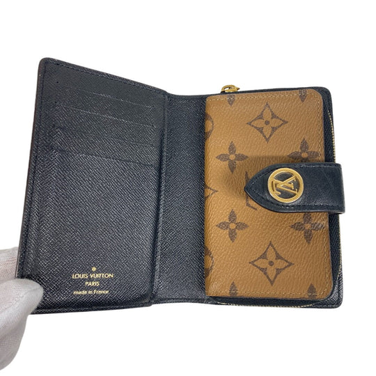 LOUIS VUITTON Bifold Wallet M69432 leather Brown Portefeuille Monogram reverse Juliet Women Used Authentic