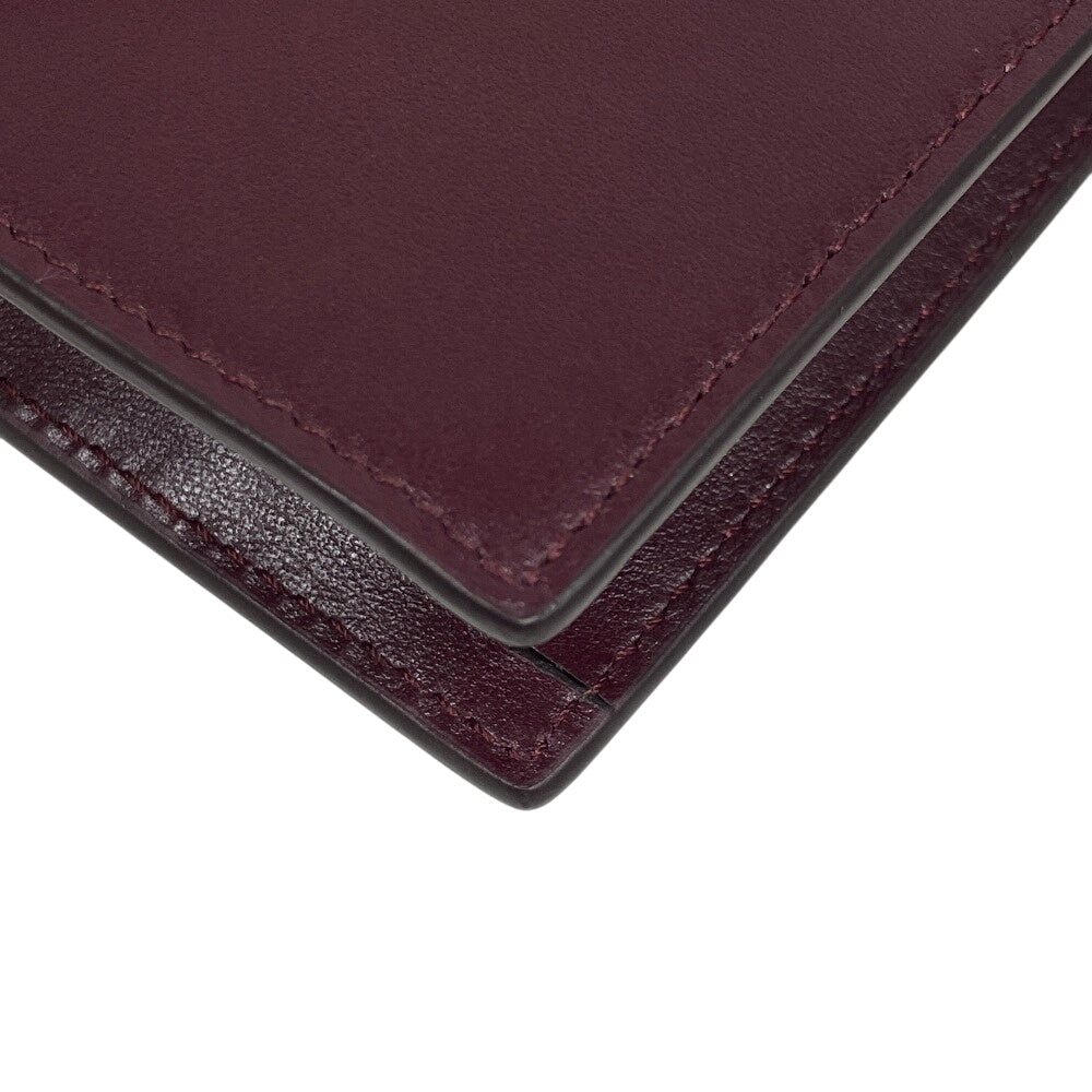 POLO RALPH LAUREN Shoulder Bag leather wine-red Chain wallet Polo ID Women Used Authentic