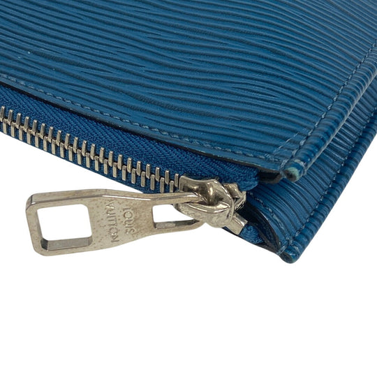 LOUIS VUITTON Clutch bag M58842 leather turquoise blue Epi Pochette Jules PM mens Used Authentic