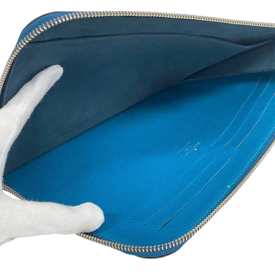 LOUIS VUITTON Clutch bag M58842 leather turquoise blue Epi Pochette Jules PM mens Used Authentic
