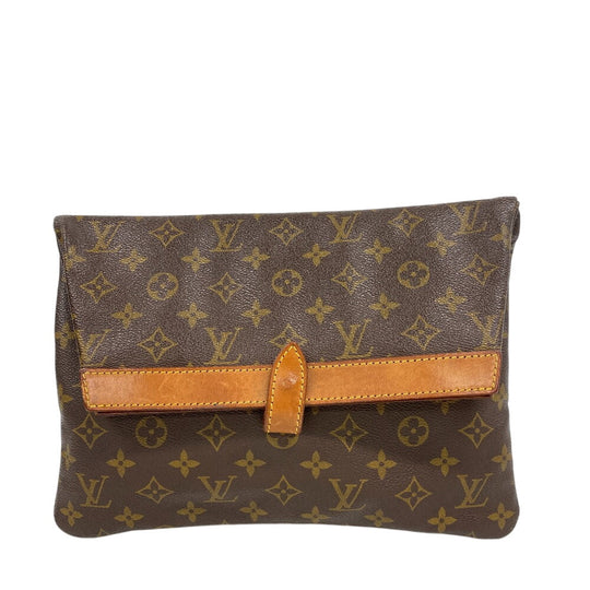 LOUIS VUITTON Clutch bag M51805 leather Brown Pochette Monogram Pliant unisex(Unisex) Used Authentic