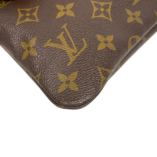 LOUIS VUITTON Clutch bag M51805 leather Brown Pochette Monogram Pliant unisex(Unisex) Used Authentic