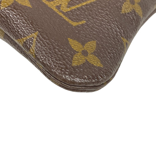 LOUIS VUITTON Clutch bag M51805 leather Brown Pochette Monogram Pliant unisex(Unisex) Used Authentic