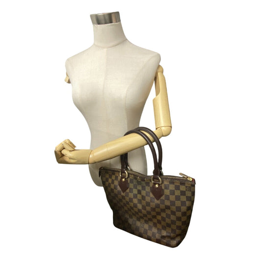 LOUIS VUITTON Handbag N51183 leather Brown Damier Saleya PM Women Used Authentic