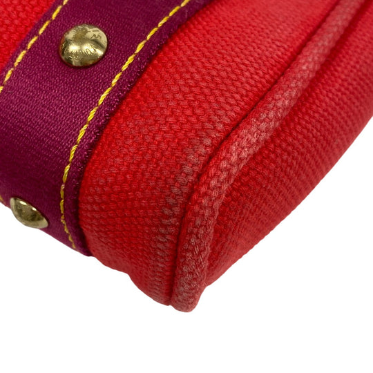 LOUIS VUITTON Handbag M40037 canvas Red With logo Antigua Kava PM Women Used Authentic