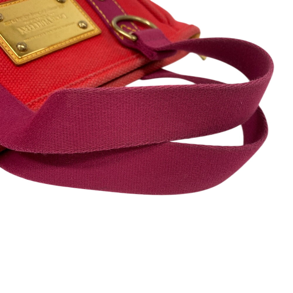 LOUIS VUITTON Handbag M40037 canvas Red With logo Antigua Kava PM Women Used Authentic