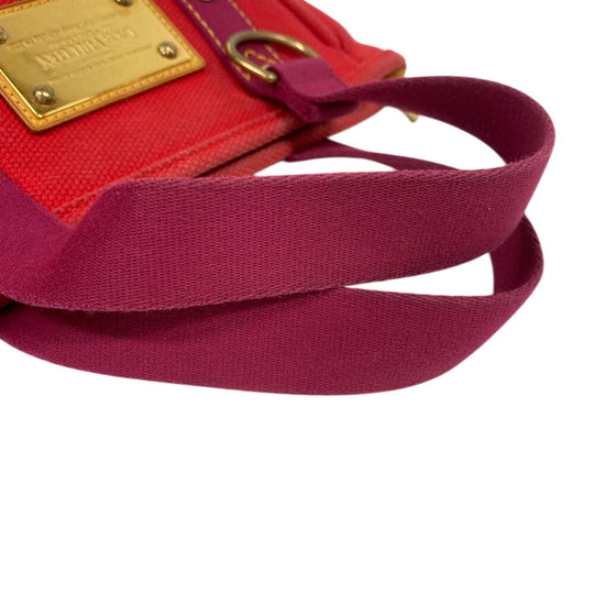 LOUIS VUITTON Handbag M40037 canvas Red With logo Antigua Kava PM Women Used Authentic