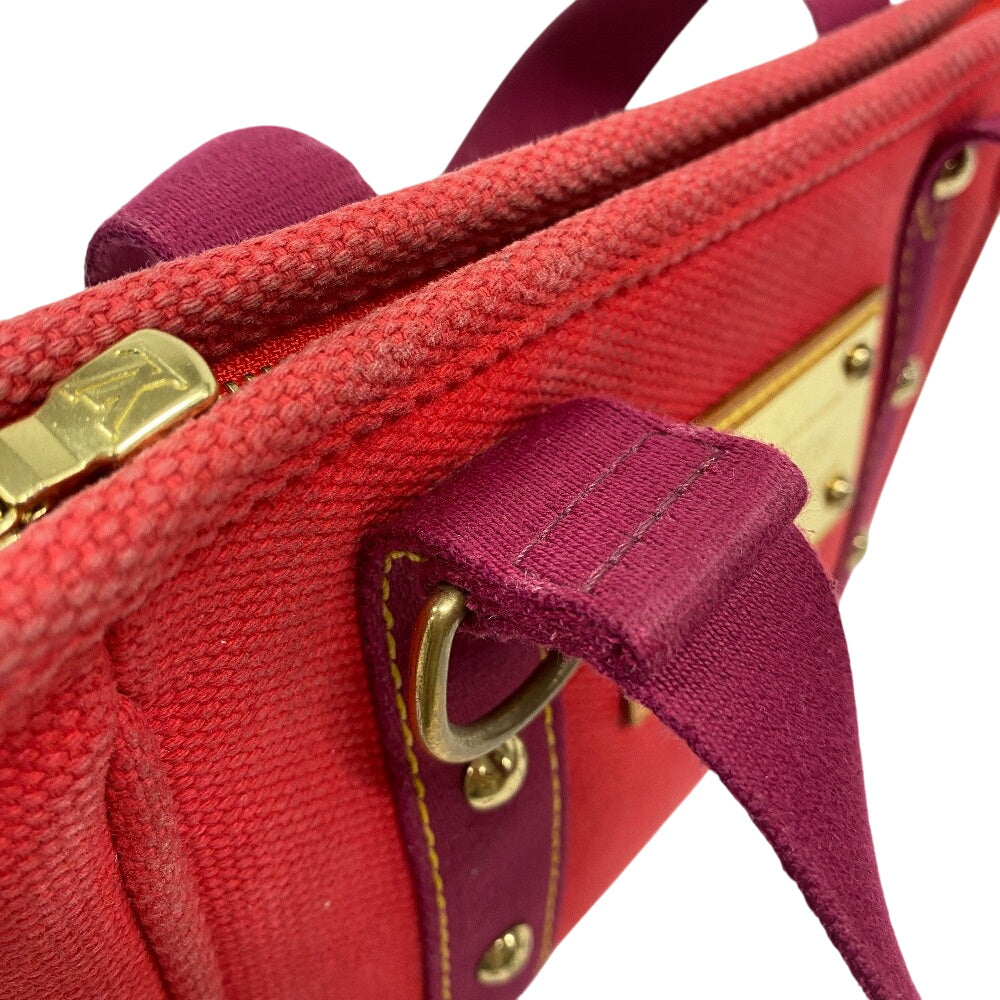 LOUIS VUITTON Handbag M40037 canvas Red With logo Antigua Kava PM Women Used Authentic