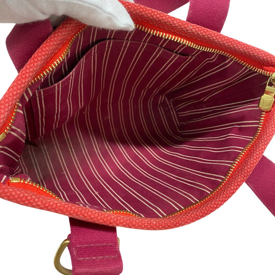 LOUIS VUITTON Handbag M40037 canvas Red With logo Antigua Kava PM Women Used Authentic