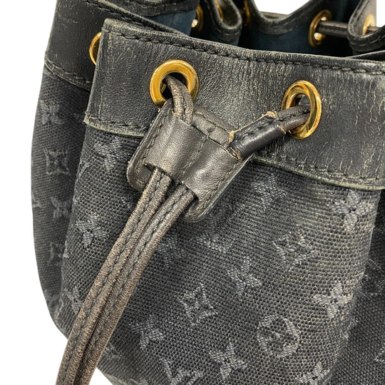 LOUIS VUITTON Handbag M92687 Canvas, Leather Navy Monogram mini Noelie Women Used Authentic