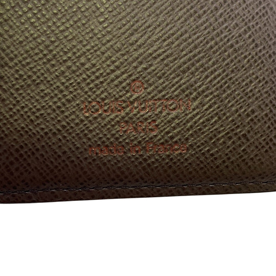LOUIS VUITTON Bifold Wallet N61674 PVC Brown Gamaguchi Damier Portefeuille Viennoiserie Women Used Authentic