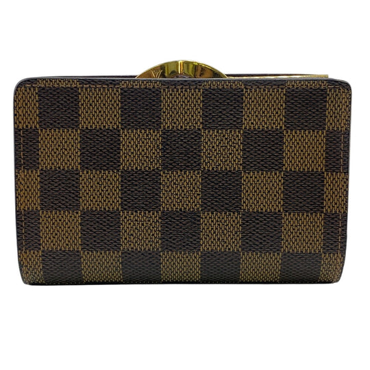 LOUIS VUITTON Bifold Wallet N61674 PVC Brown Gamaguchi Damier Portefeuille Viennoiserie Women Used Authentic