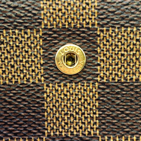 LOUIS VUITTON Bifold Wallet N61674 PVC Brown Gamaguchi Damier Portefeuille Viennoiserie Women Used Authentic