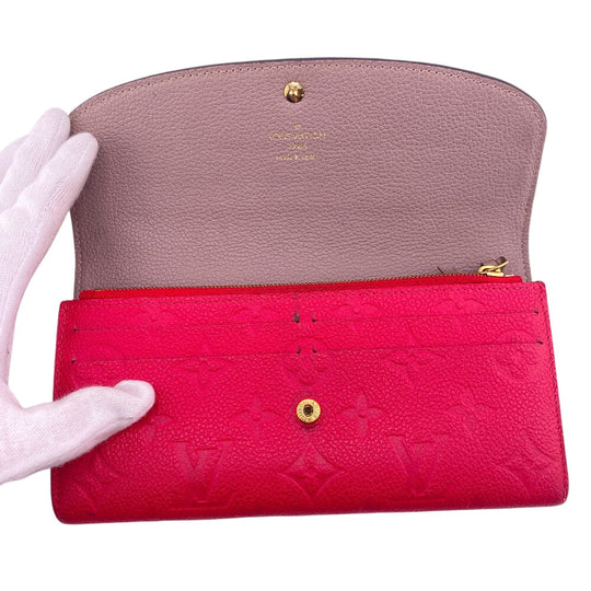 LOUIS VUITTON Long Wallet Purse M62371 Monogram Ann Platt pink Portefeuille Emily Women Used Authentic
