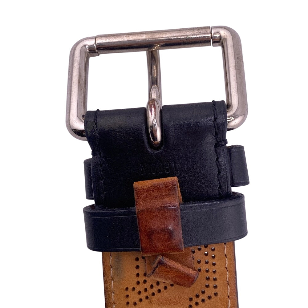 LOUIS VUITTON belt M6931 Monogram Mahina black Perfo Monogram Mahina Saintur mens 90/36 Used Authentic