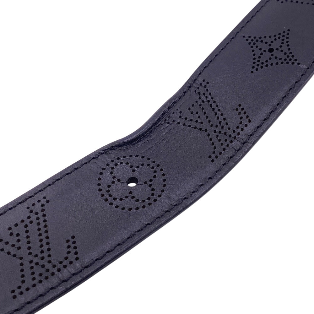 LOUIS VUITTON belt M6931 Monogram Mahina black Perfo Monogram Mahina Saintur mens 90/36 Used Authentic