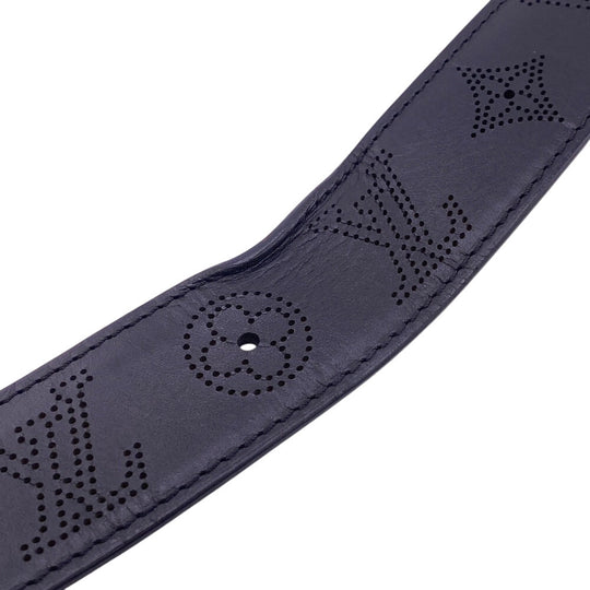 LOUIS VUITTON belt M6931 Monogram Mahina black Perfo Monogram Mahina Saintur mens 90/36 Used Authentic