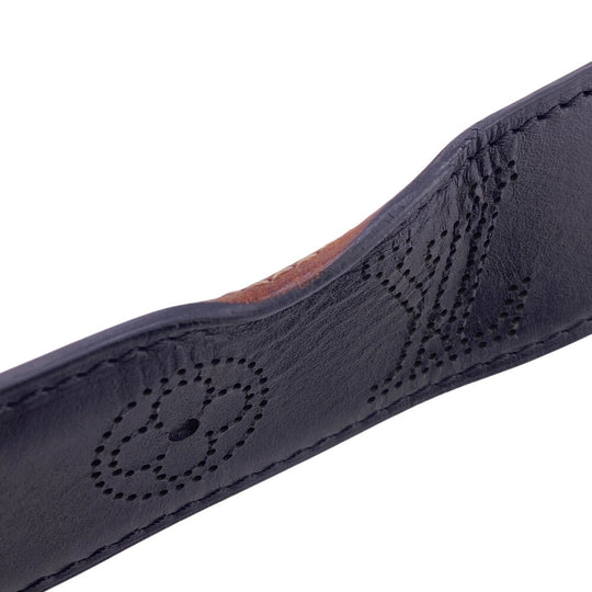 LOUIS VUITTON belt M6931 Monogram Mahina black Perfo Monogram Mahina Saintur mens 90/36 Used Authentic
