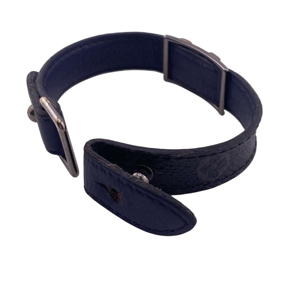 LOUIS VUITTON bracelet M6782 black Monogram Eclipse LV cut out bracelet Women(Unisex) 18 Used Authentic
