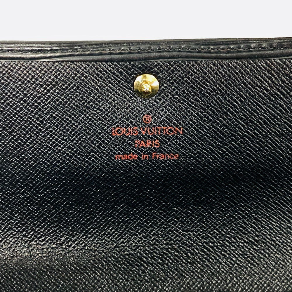 LOUIS VUITTON Tri-fold wallet M63712 Epi black Epi Porte Tresor Etui Papier mens Used Authentic