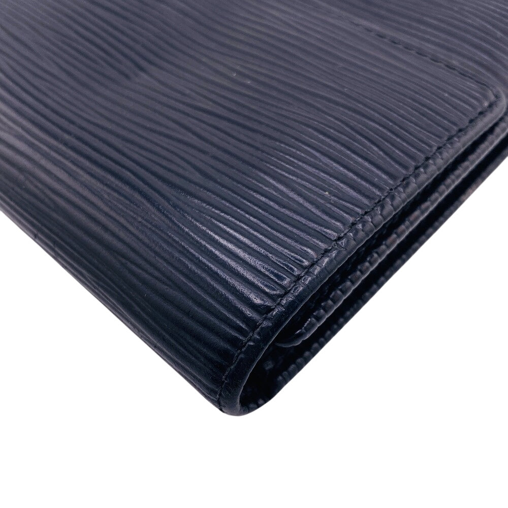 LOUIS VUITTON Tri-fold wallet M63712 Epi black Epi Porte Tresor Etui Papier mens Used Authentic