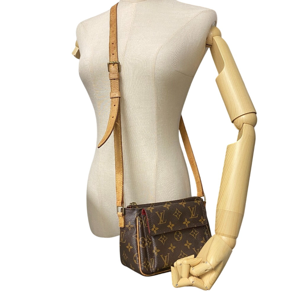 LOUIS VUITTON Shoulder Bag M51165 leather Brown Monogram Vivasite PM Women Used Authentic
