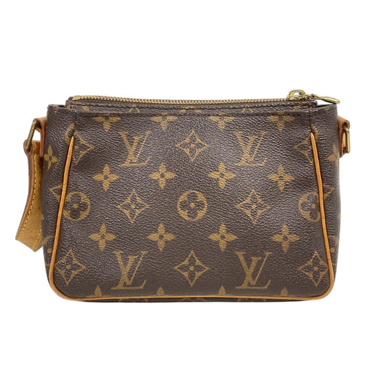 LOUIS VUITTON Shoulder Bag M51165 leather Brown Monogram Vivasite PM Women Used Authentic