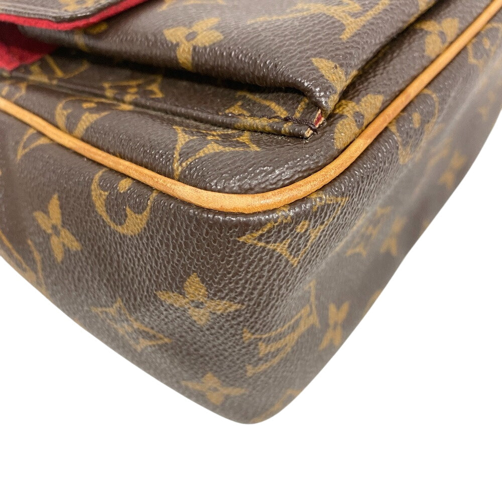 LOUIS VUITTON Shoulder Bag M51165 leather Brown Monogram Vivasite PM Women Used Authentic