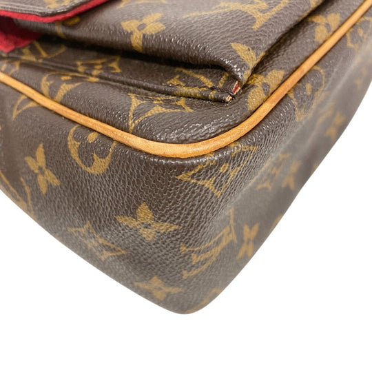 LOUIS VUITTON Shoulder Bag M51165 leather Brown Monogram Vivasite PM Women Used Authentic