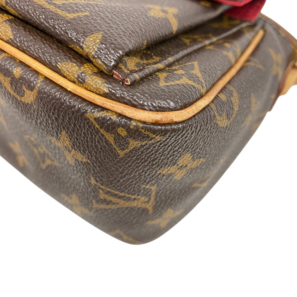 LOUIS VUITTON Shoulder Bag M51165 leather Brown Monogram Vivasite PM Women Used Authentic