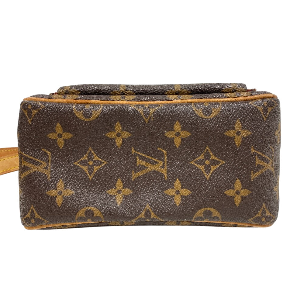 LOUIS VUITTON Shoulder Bag M51165 leather Brown Monogram Vivasite PM Women Used Authentic
