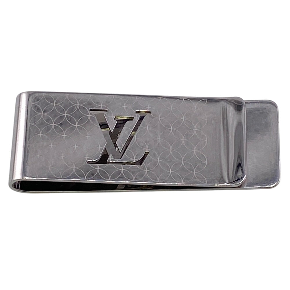 LOUIS VUITTON Money clip M65041 Steel Silver LV logo building clip champs elyses mens(Unisex) Used Authentic