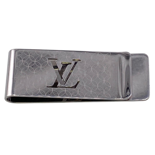 LOUIS VUITTON Money clip M65041 Steel Silver LV logo building clip champs elyses mens(Unisex) Used Authentic