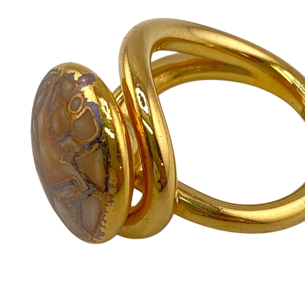 LOUIS VUITTON Ring M65973 Gold Plated gold LV logo Berg Celest Women S Used Authentic