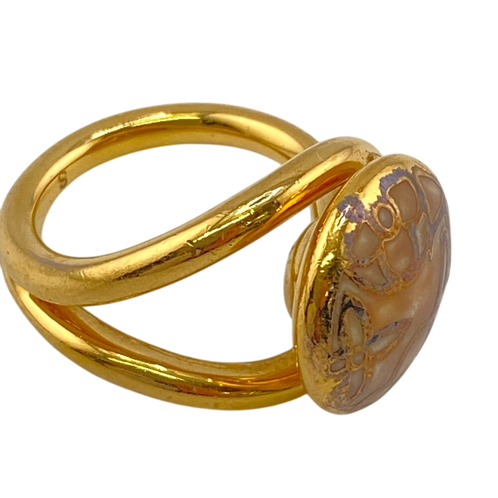 LOUIS VUITTON Ring M65973 Gold Plated gold LV logo Berg Celest Women S Used Authentic