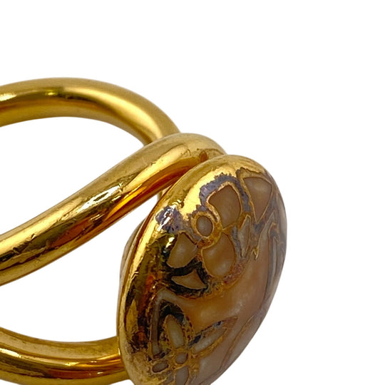 LOUIS VUITTON Ring M65973 Gold Plated gold LV logo Berg Celest Women S Used Authentic